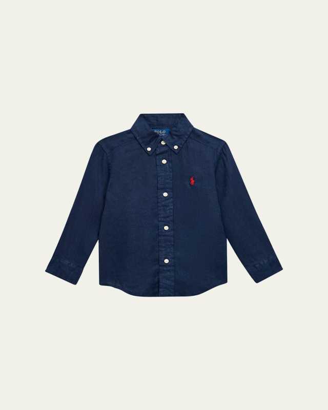 Boy's Classic Embroidered Sport Shirt, Size 2-7